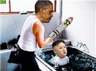奥巴马用火箭打金正恩搞笑动态图片