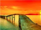 菲律宾石桥黄昏海景图片