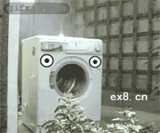 卡通洗衣机恶搞动态图片(点击浏览下一张趣图)