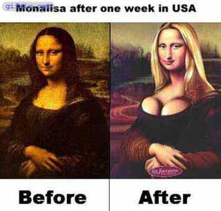蒙娜丽莎在美国一周后 蒙娜丽莎恶搞图片(点击浏览下一张趣图)