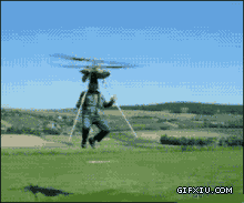 外国牛人自制飞行器：竹蜻蜓(点击浏览下一张趣图)