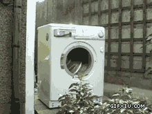洗衣机里面放砖头的效果，大家回家自己试验下(点击浏览下一张趣图)