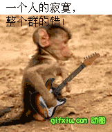 小狒狒弹吉他：一个人的寂寞整个群的错(点击浏览下一张趣图)