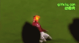 高手在民间_足球员跪地滑行加特效激光眼喷火恶搞动态图片(点击浏览下一张趣图)
