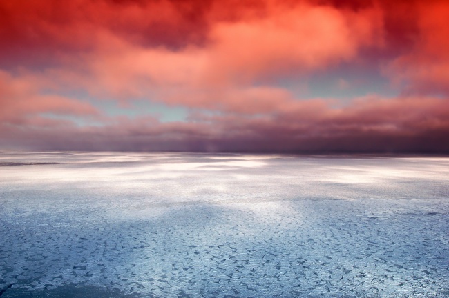 冬季黄昏海湾图片(点击浏览下一张趣图)