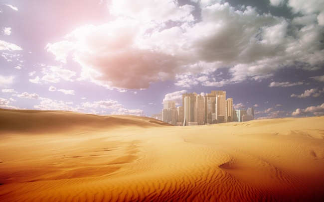 沙漠海市蜃楼图片(点击浏览下一张趣图)