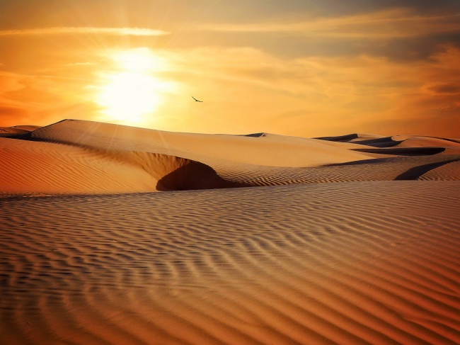 沙漠日落图片(点击浏览下一张趣图)