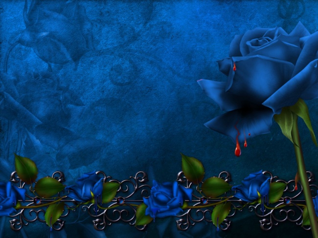 蓝色滴血玫瑰图片(点击浏览下一张趣图)