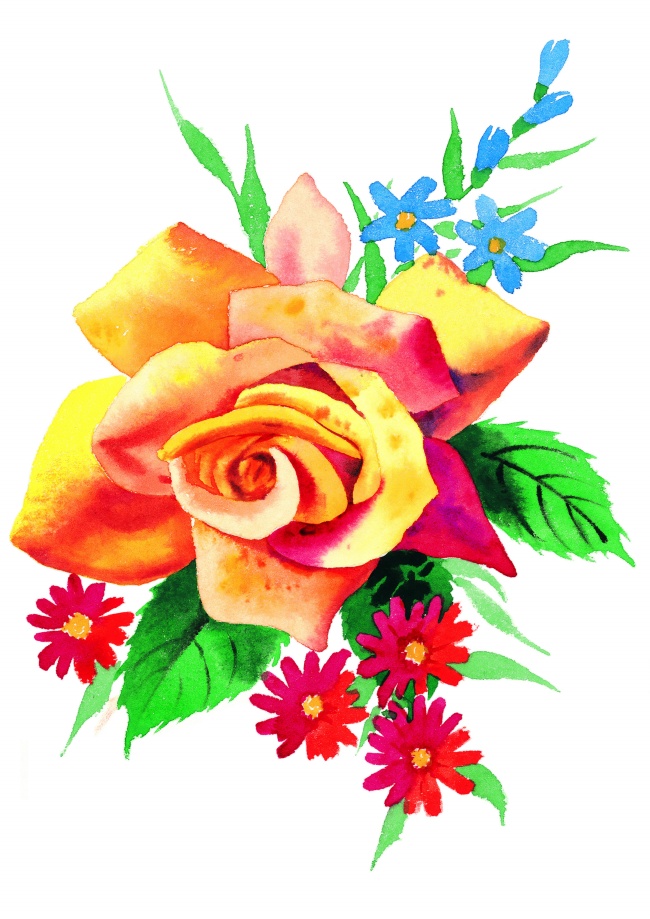 鲜艳彩绘玫瑰花图片(点击浏览下一张趣图)