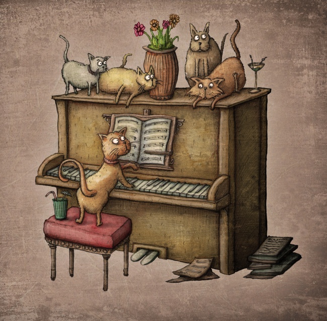 小猫的音乐会图片(点击浏览下一张趣图)