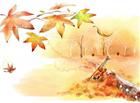 手绘秋天的枫叶图片