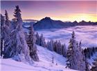 黄昏雪景图片