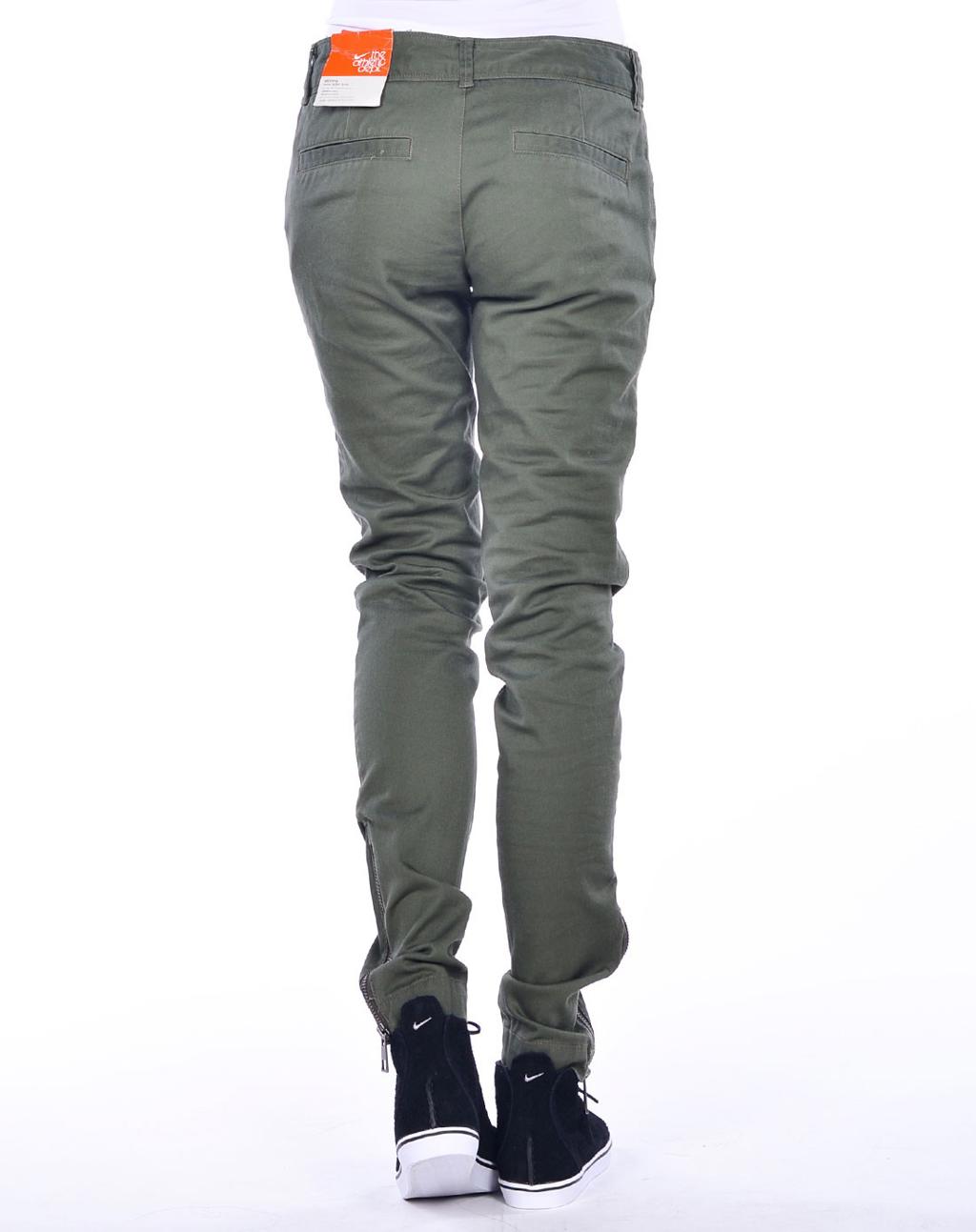女款灰绿色运动休闲系列长裤